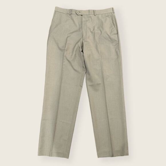 EUC | Alfani | Flat Front Dress Pants | Olive Green | Men’s 36/32 - Picture 1 of 6
